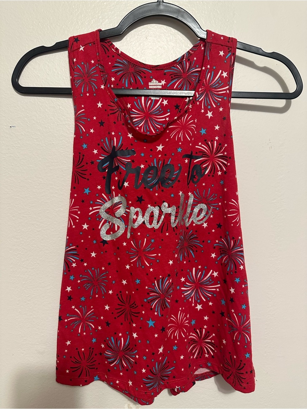 Way to Celebrate Girls 4th of July Sparkle Tank Top XXL 18
